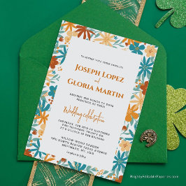 Invitación Resumen Moda de Flor Silvestre Negrita boda Brilla