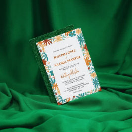 Invitación Resumen Moda de Flor Silvestre Negrita boda Brilla