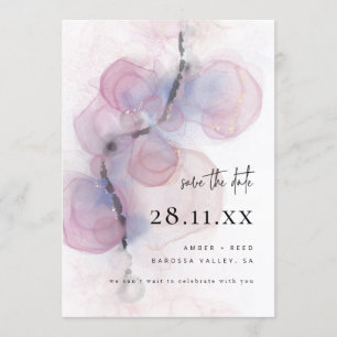 Invitación Resumen moderno Arte con tinta de alcohol rosa sal