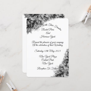 Invitación Resumen moderno boda blanco y gris negro