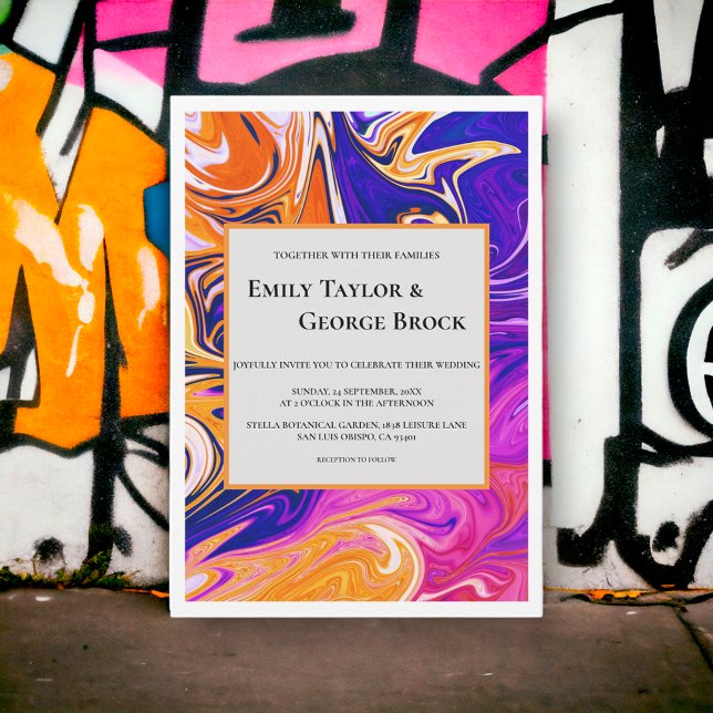 Invitación Resumen moderno Boda elegante de Moda galaxia ondu (Subido por el creador)