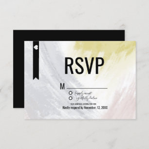 Invitación Resumen moderno de mostaza Rubor Strokes Wedding R