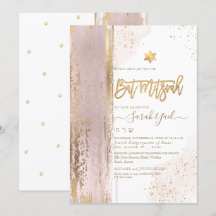 Invitación Resumen moderno de PixDezines Tallit Bat Mitzvah