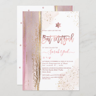 Invitación Resumen moderno de PixDezines Tallit Bat Mitzvah R