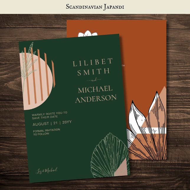 Invitación Resumen moderno japonés escandinavo salvar fechas (Subido por el creador)