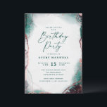 Invitación Resumen moderno Partido de cumpleaños verde esmera<br><div class="desc">Resumen moderno Invitaciones a la fiesta de cumpleaños verde esmeralda de color etéreo. Esta invitación moderna está pintada a mano y pintada a la perfección con colores vivos, perfectos para el invierno o la caída. Mostrado en el color de la paleta de colores de Boda Esmeralda de: Verde Esmeralda oscuro,...</div>