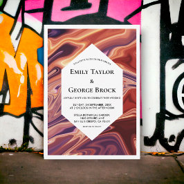 Invitación Resumen moderno Pintura de aceite de lava Boda mín