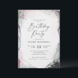 Invitación Resumen moderno Púrpura y Fiesta de Cumpleaños Ver<br><div class="desc">Resumen moderno Invitaciones a la fiesta de cumpleaños morado y verde de color de agua etérea. Esta invitación moderna está pintada a mano y pintada a la perfección con colores vivos. Mostrado en la colorida paleta de color Boda de Borgoña de: azul marino oscuro, borgoña, rosa pálido rubor, verde intenso...</div>