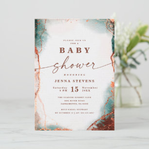 Invitación Resumen moderno Terra Cotta Baby Shower