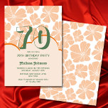 Invitación Resumen Naranja retro Chamomile Flower Cumpleaños<br><div class="desc">Invitación de cumpleaños retro con un patrón abstracto de flor de camomila sin fisuras con tipografía vibrante. Los vivos tonos de naranja y las delicadas flores de camomila crean un ambiente encantador y nostálgico, perfecto para cualquier celebración retro-temática. Completamente personalizable, puede personalizar la invitación con los detalles de su evento,...</div>
