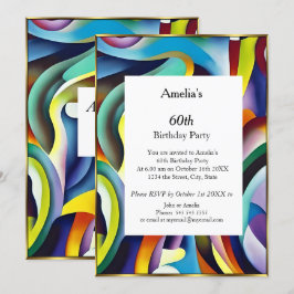 Invitación Resumen Partido de Cumpleaños oro verde azulado az