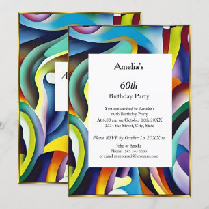 Invitación Resumen Partido de Cumpleaños oro verde azulado az