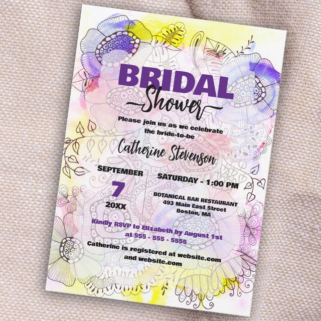 Invitación Resumen Pastel artístico Floral Ducha de novias (Subido por el creador)