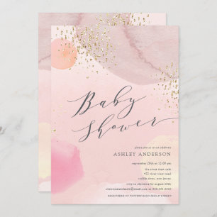 Invitación Resumen Pastel Circles Chica Baby Shower