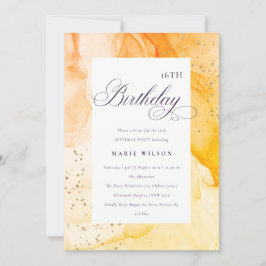 Invitación Resumen Pastel Naranja Amarillo Cualquier Edad Cum