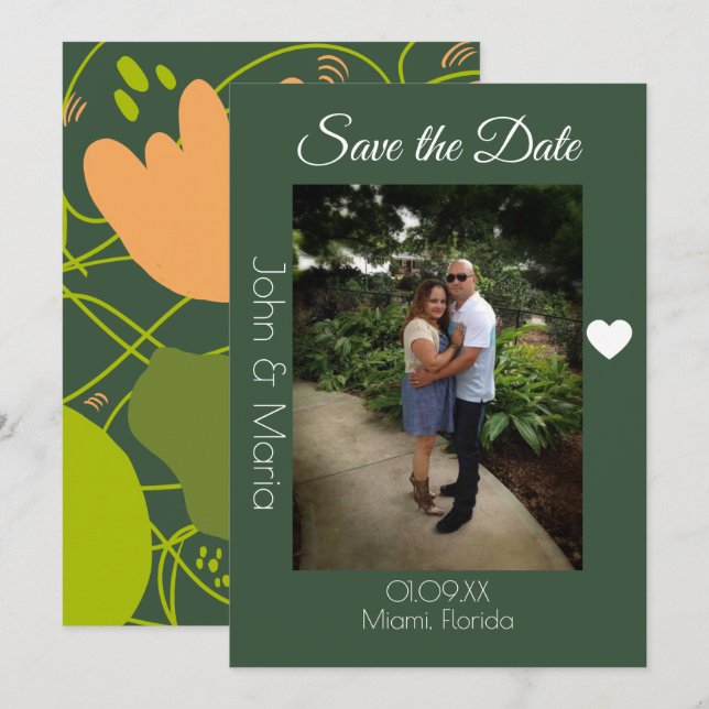 Invitación Resumen Patrón de formas Cactus Guardar fecha (Anverso / Reverso)