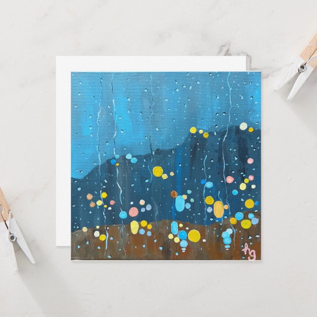 Invitación Resumen Pintura de lluvia (Anverso/Reverso In Situ)