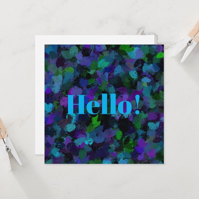 Invitación Resumen púrpura, azul y negro (Anverso/Reverso In Situ)