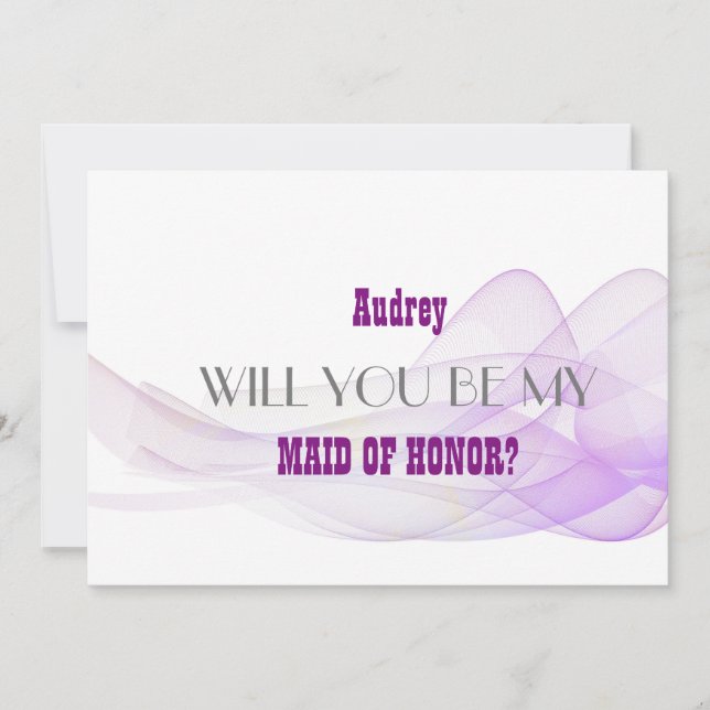 Invitación Resumen púrpura ¿Serás mi HONOR? (Anverso)