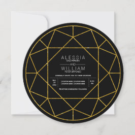 Invitación Resumen purpurina de oro joyas de diamante boda ne
