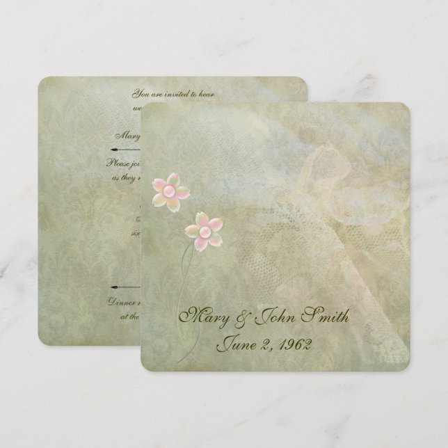 Invitación Resumen Renovación de votos de encaje (Anverso / Reverso)