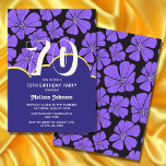 Invitación Resumen Retro Chamomile Floral Purple Cumpleaños<br><div class="desc">Invitación de cumpleaños retro con un patrón abstracto de flor de camomila sin fisuras con tipografía vibrante. Los tonos vivos del morado y el azul, y las delicadas flores de camomila crean un ambiente encantador y nostálgico, perfecto para cualquier celebración retro. Completamente personalizable, puede personalizar la invitación con los detalles...</div>