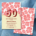 Invitación Resumen Retro Rojo Chamomile Flower Cumpleaños<br><div class="desc">Invitación de cumpleaños retro con un patrón abstracto de flor de camomila sin fisuras con tipografía vibrante. Los tonos vivos de rojo y las delicadas flores chamíiles crean un ambiente encantador y nostálgico, perfecto para cualquier celebración retro-temática. Completamente personalizable, puede personalizar la invitación con los detalles de su evento, asegurando...</div>