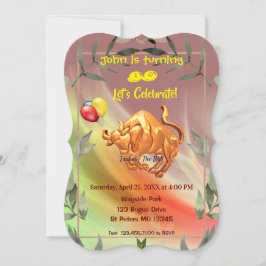 Invitación Resumen rojo Cumpleaños Taurus (20 de abril - 20 d