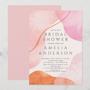 Invitación Resumen rosado moderno Formas Ducha Bridal