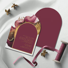 Invitación Resumen Sparkling Bridal Shower Red Arch ID1018