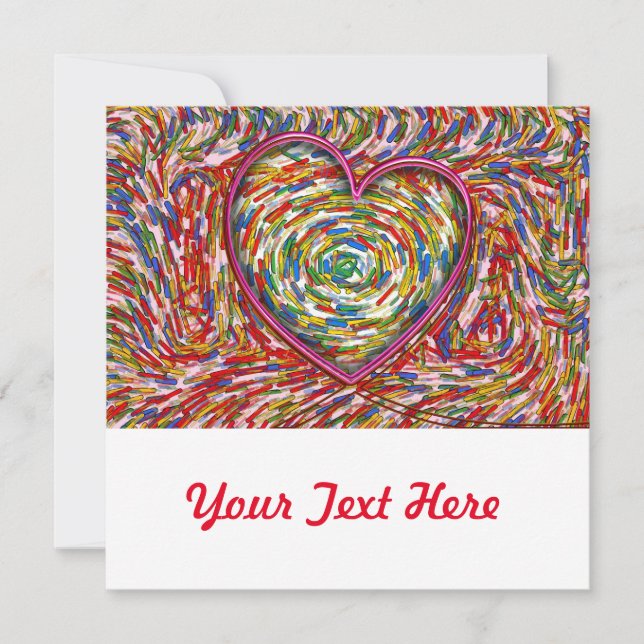 Invitación Resumen Sprinkles Heart Mosaic (Anverso)