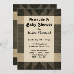Invitación Resumen tribal azteca Baby Shower antiguo