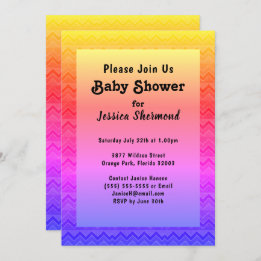 Invitación Resumen tribal azteca Baby Shower Bright Chevron