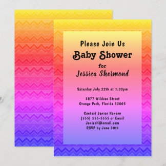 Invitación Resumen tribal azteca Baby Shower Bright Chevron