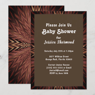 Invitación Resumen tribal de cobre en Baby Shower niebla