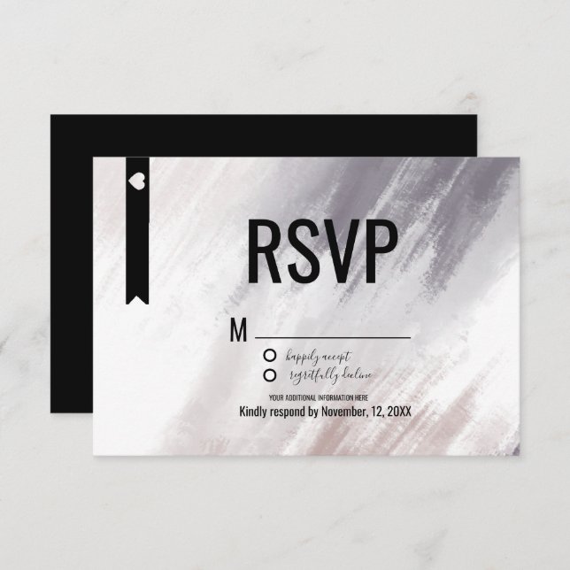 Invitación Resumen violeta moderno Rubor estrena matrimonio R (Anverso / Reverso)