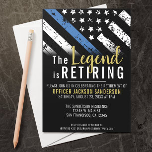 Invitación Retirada de la policía Bandera Azul Aplicación de 