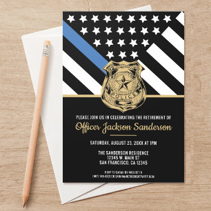 Invitación Retirada de la policía Bandera Azul Aplicación de 