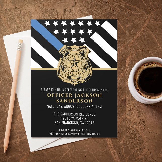 Invitación Retirada de la policía Bandera Azul Aplicación de  (Subido por el creador)