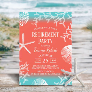 Invitación Retirada de Starfish Tropical Beach Coral Reef