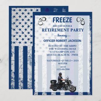 Invitación Retirada de un oficial de policía de bandera de lo