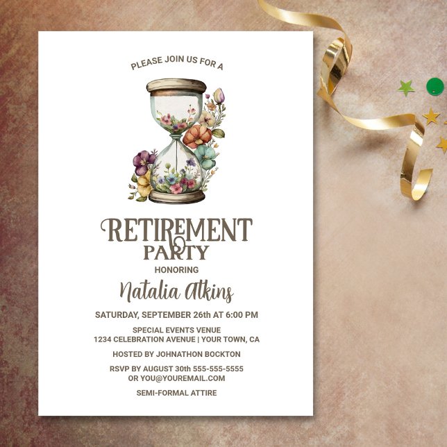 Invitación Retirada de vidrio floral rústico (Subido por el creador)
