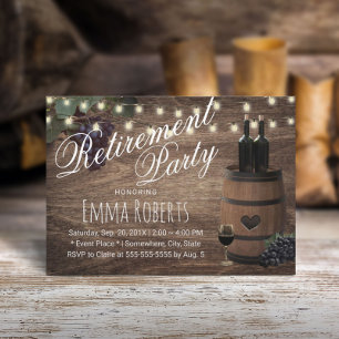 Invitación Retirada de vivero rústico de barril de vino