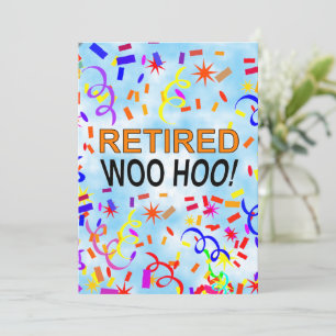 Invitación Retirada Woo Hoo Confetti Fiesta Blue Sky