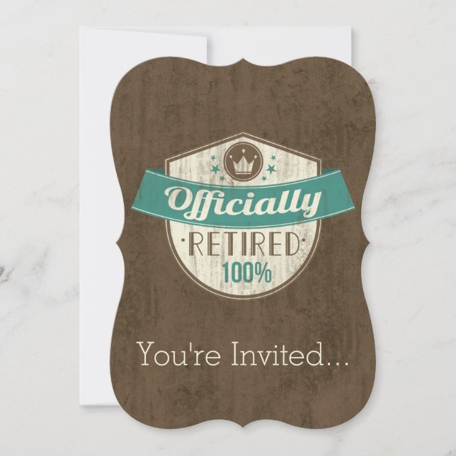 Invitación Retirado oficialmente, retiro del vintage del 100 (Anverso)