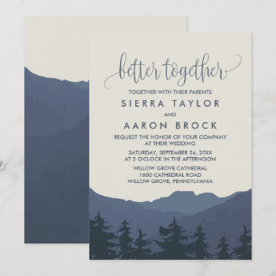 Invitación Retirarse a las montañas mejor juntos Boda