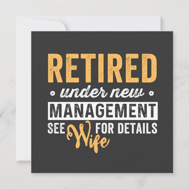 Invitación retired under new management see wife for details. (Anverso)
