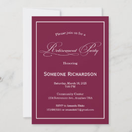 Invitación Retirement Party Announcement burgundy