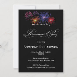 Invitación Retirement Party Announcement with Fireworks