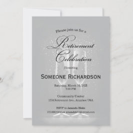 Invitación Retirement Party Announcement with Wine Flutes